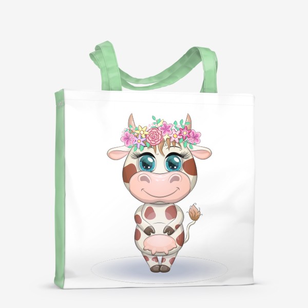 Сумка-шоппер «Корова в венке. Бык, символ 2021 года»