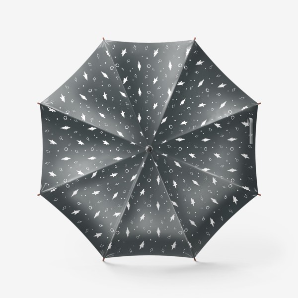 Зонт «Милые скандинавский паттерн белые звезды на темно сером»
