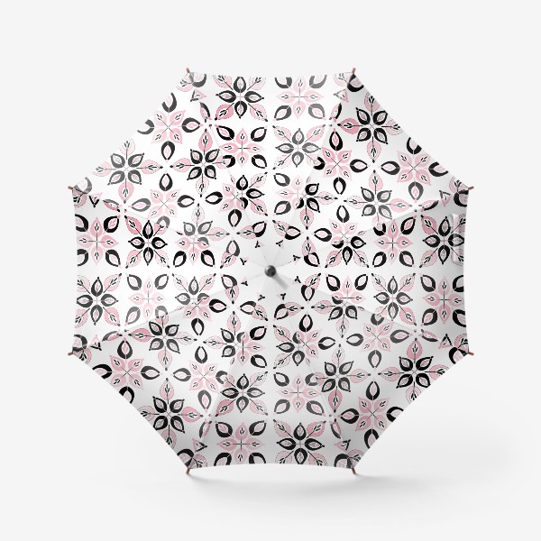 Зонт «Черно-розовый букет»