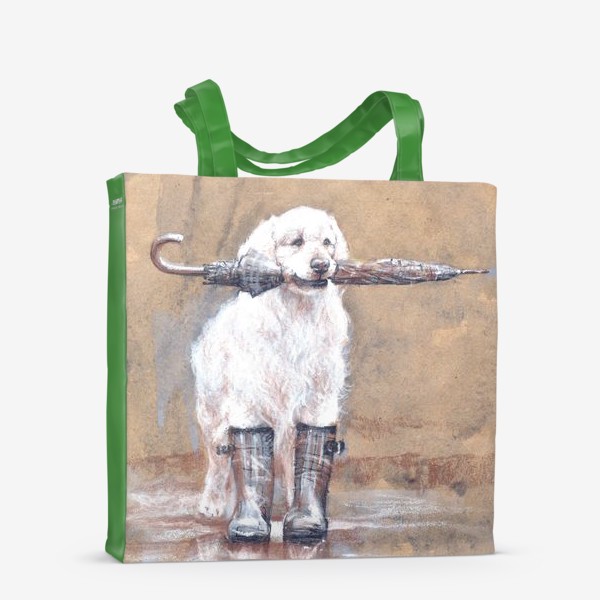 Сумка-шоппер &laquo;Товарищ лабрадор, белый, собака, иллюстрация&raquo;
