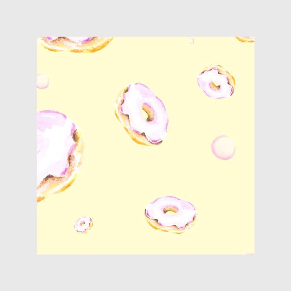 Скатерть «Пончики на желтом (бесшовный паттерн)»