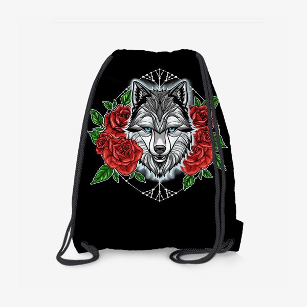 Рюкзак «Волк в красных розах»
