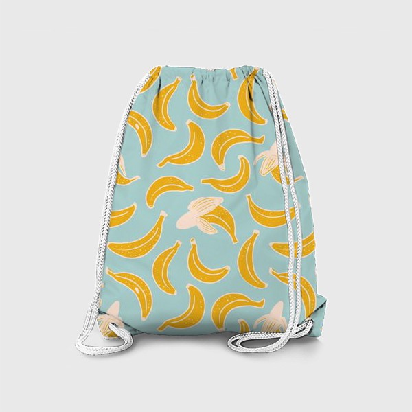 Рюкзак «Летний ретро бесшовный паттерн со сладкими бананами. Вкусный орнамент с тропическим фруктом в ретро цветовой гамме»