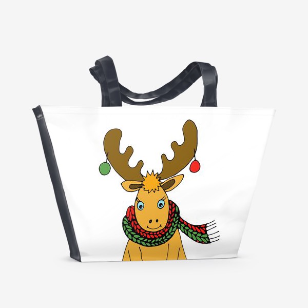 Пляжная сумка «Новогодний олень»