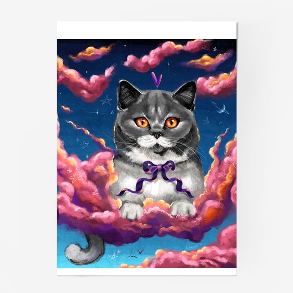 Постер «Кот в облаках»