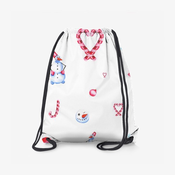 Рюкзак «Влюбленный снеговик (бесшовный паттерн)»