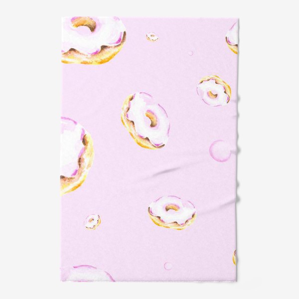 Полотенце «Пончики на розовом (бесшовный паттерн)»