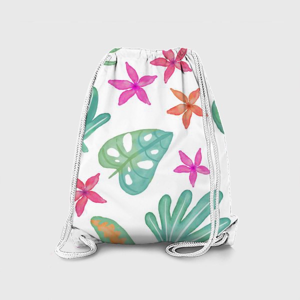 Рюкзак «Тропический паттерн из цветов и листьев»