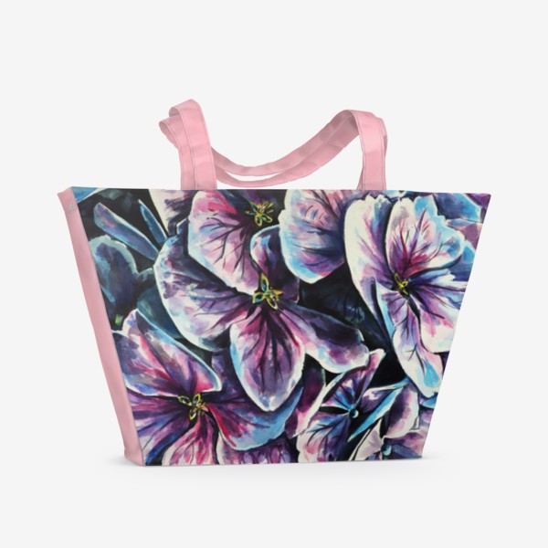 Пляжная сумка &laquo;Фиолетовые цветы&raquo;