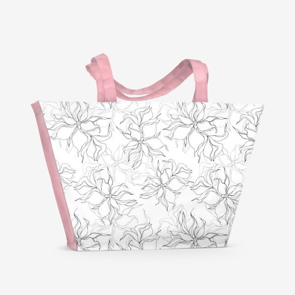 Пляжная сумка «Цветочный принт. Нежные лилии»