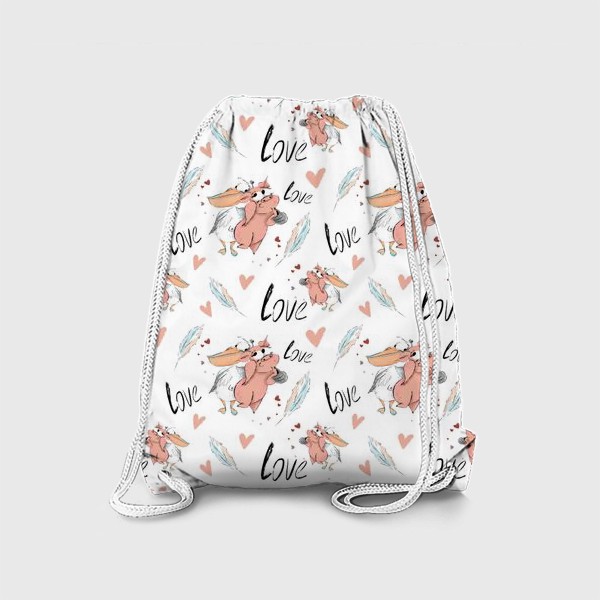 Рюкзак «Влюблённый пеликан и свинка »