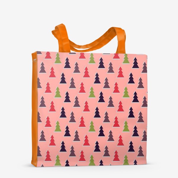 Сумка-шоппер «Треугольные разноцветные новогодние елки»