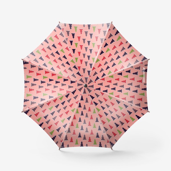 Зонт «Треугольные разноцветные новогодние елки»