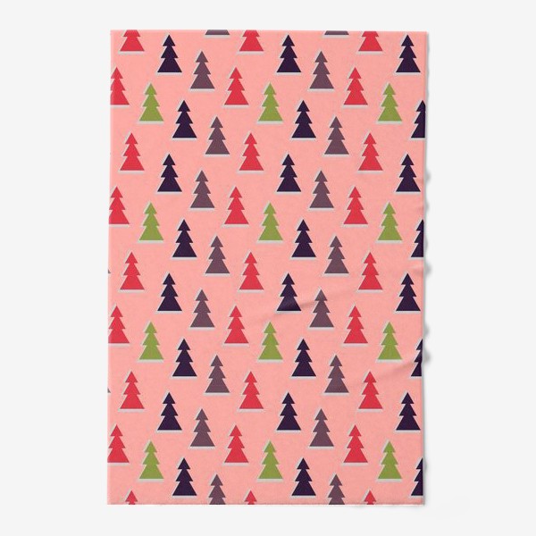 Полотенце &laquo;Треугольные разноцветные новогодние елки&raquo;