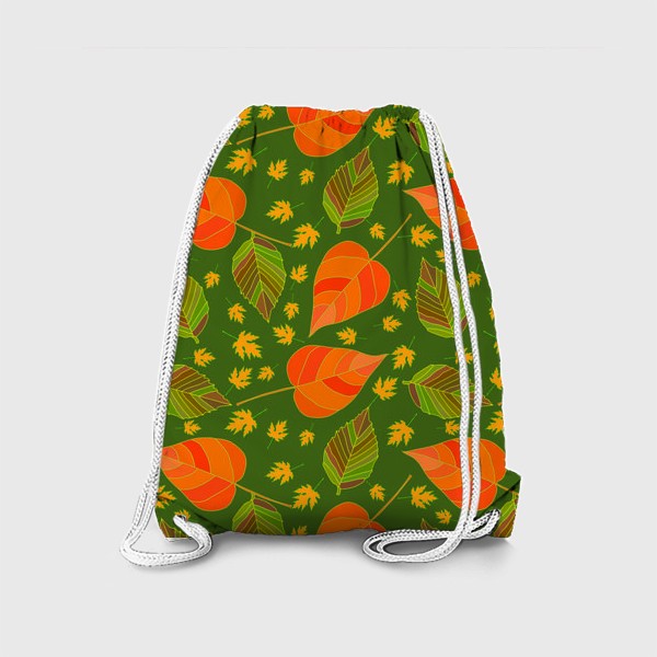 Рюкзак «Бесшовный фон с осенними лесными листьями.»