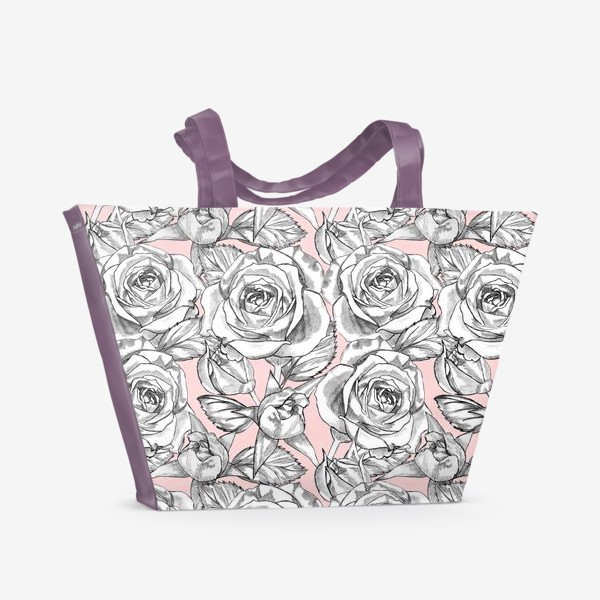 Пляжная сумка «Танец серых роз»