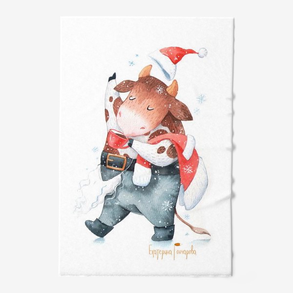 Полотенце «открытка к году быка»