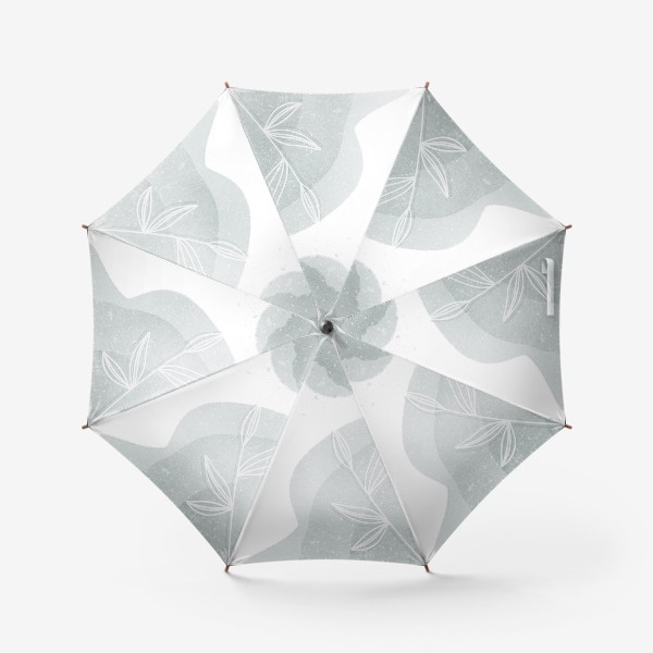 Зонт «Нежные веточки мятно зеленые на белом»