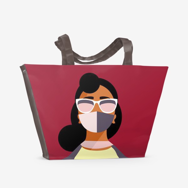 Пляжная сумка «девушка в маске»