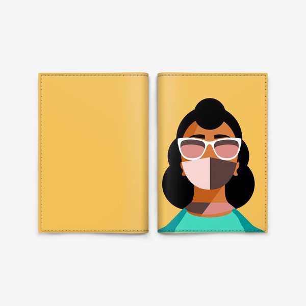 Обложка для паспорта «девушка в маске»