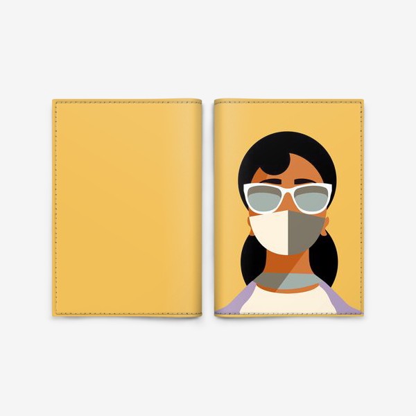 Обложка для паспорта «девушка в маске»