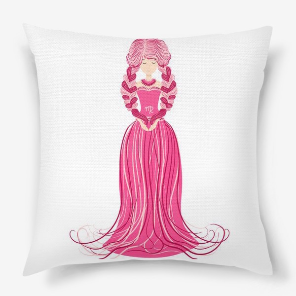 Подушка «Знак зодиака Дева, женщина с косами»