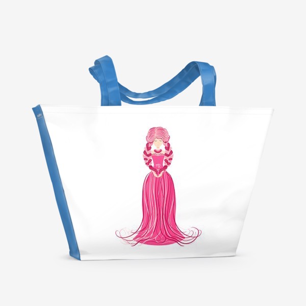 Пляжная сумка &laquo;Знак зодиака Дева, женщина с косами&raquo;