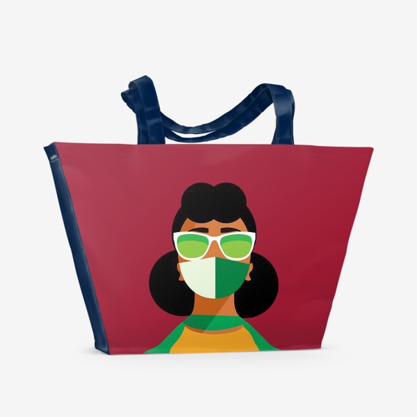 Пляжная сумка «девушка в маске»