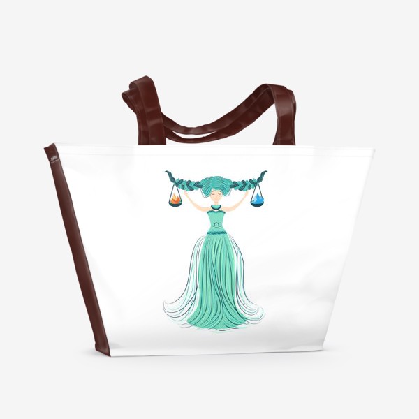 Пляжная сумка «Знак зодиака Весы, огонь и вода»