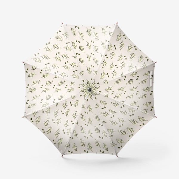 Зонт «Листья на бежевом (паттерн)»