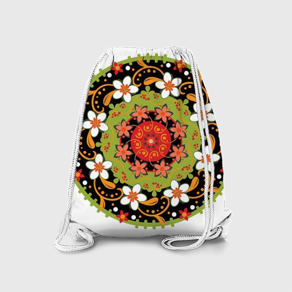 Рюкзак «Цветочный узор в русском народном стиле»