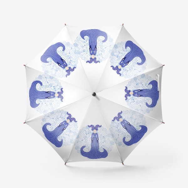 Зонт «Знак зодиака Козерог и цветочная мандала»