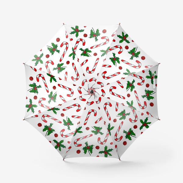 Зонт «рождество, остролист и конфеты»