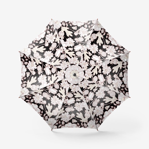 Зонт «цветы на чёрном»