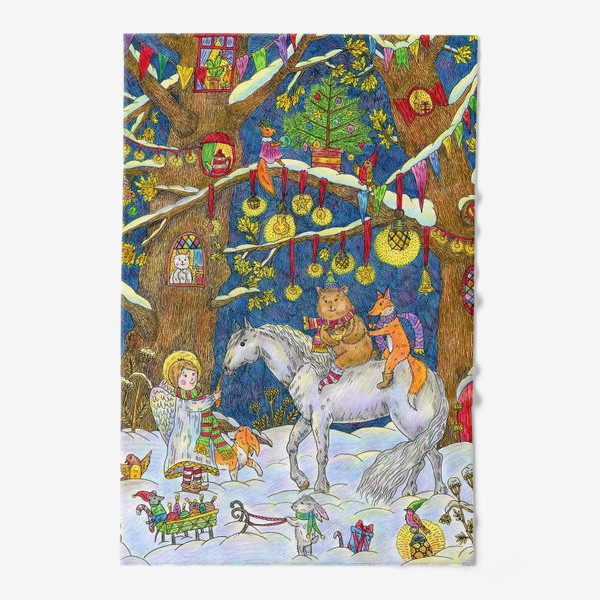 Полотенце «Рождество в сказочном лесу»