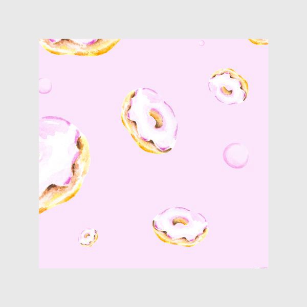 Шторы «Пончики на розовом (бесшовный паттерн)»