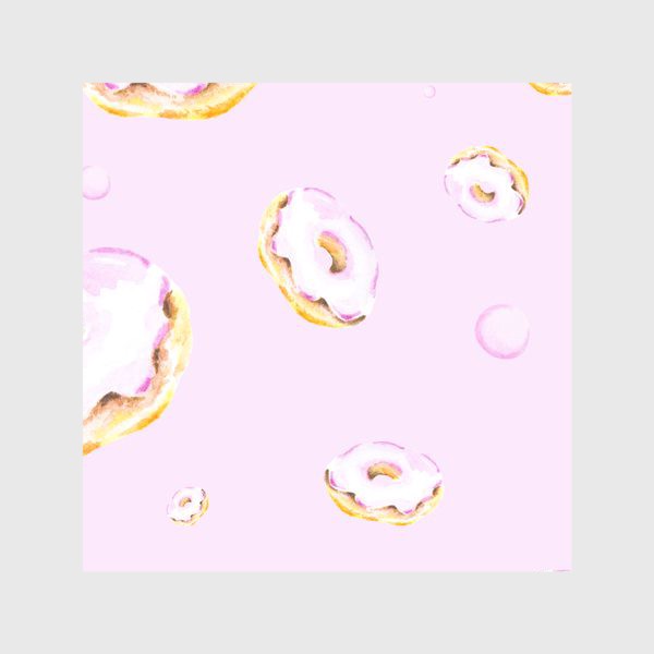 Скатерть «Пончики на розовом (бесшовный паттерн)»
