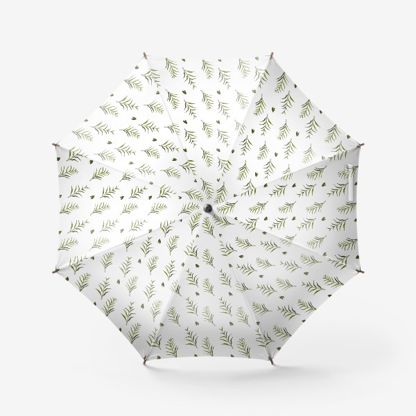 Зонт «Листья на белом (паттерн)»