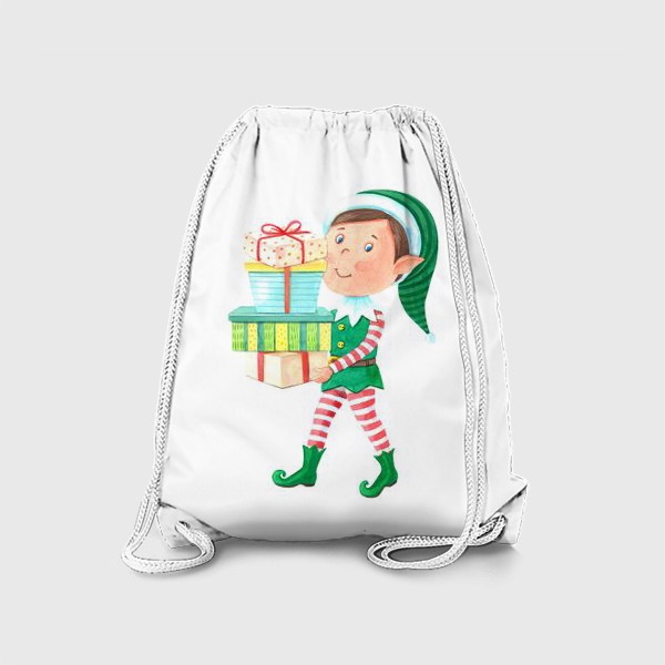 Рюкзак «Новогодний мальчик-эльф с подарками»