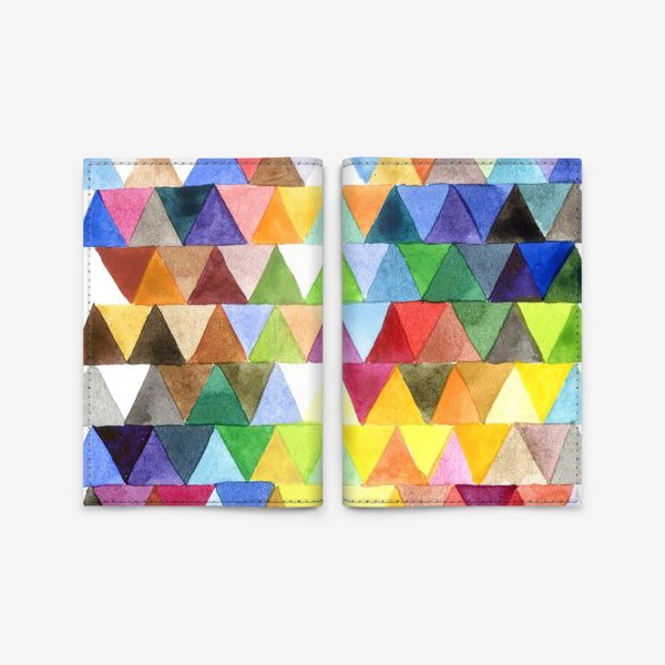 Обложка для паспорта &laquo;Разноцветные треугольники&raquo;