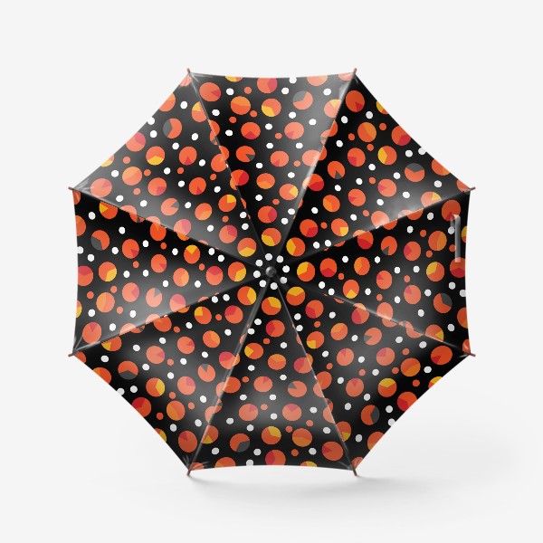 Зонт «Яркие цветные круги на черном фоне»