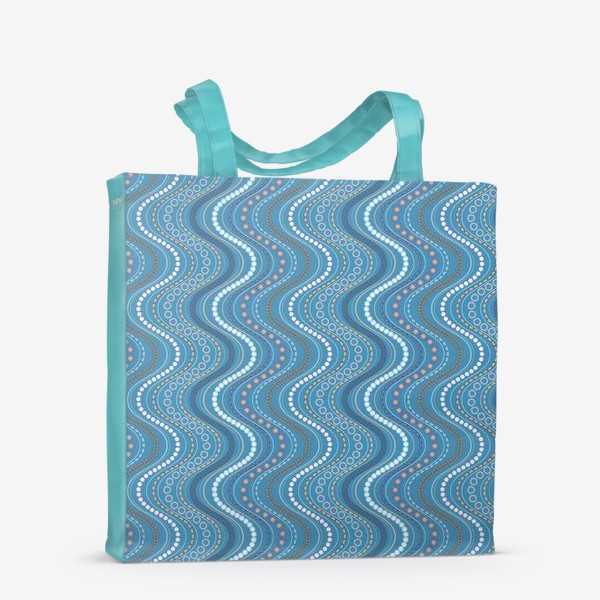 Сумка-шоппер «Абстрактные волны на синем фоне»