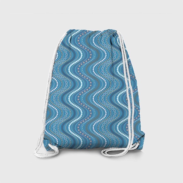 Рюкзак «Абстрактные волны на синем фоне»