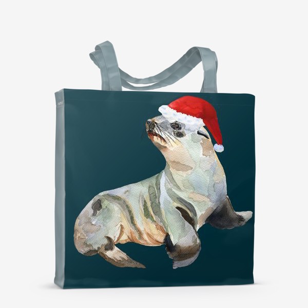 Сумка-шоппер «Новогодний морской котик»