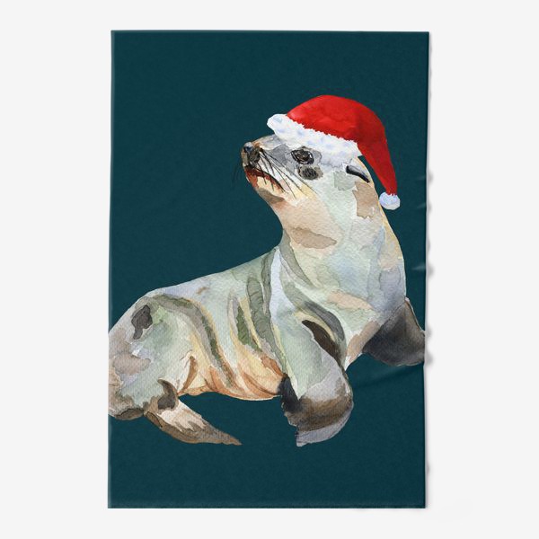 Полотенце «Новогодний морской котик»