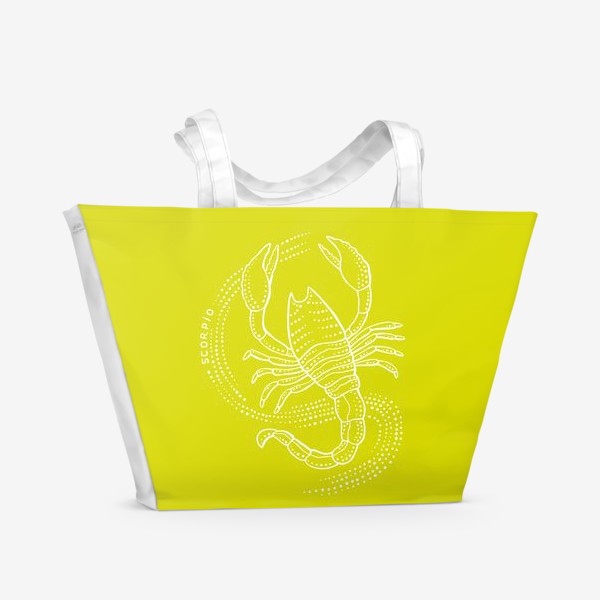 Пляжная сумка «Скорпион. Желтый фон.»