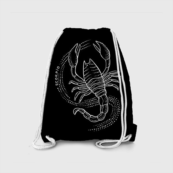 Рюкзак «Скорпион. Знак зодиака. Черный фон.»