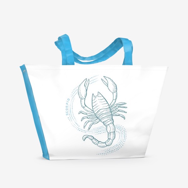 Пляжная сумка «Скорпион. Знак зодиака. Blue.»