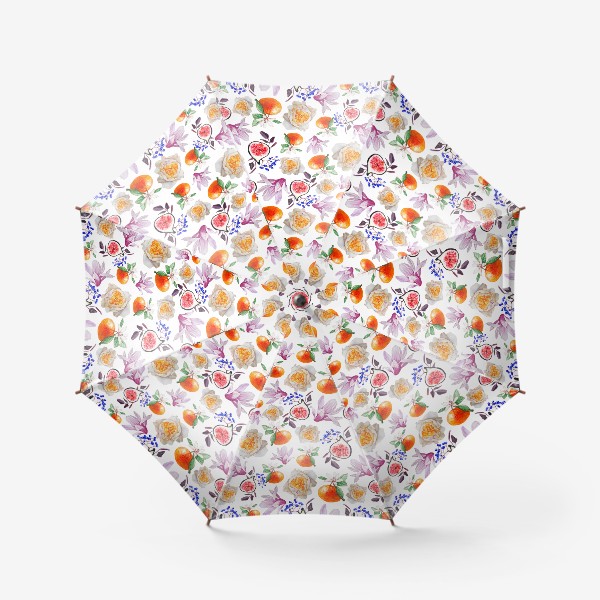 Зонт «Паттерн с пионами и мандаринами»