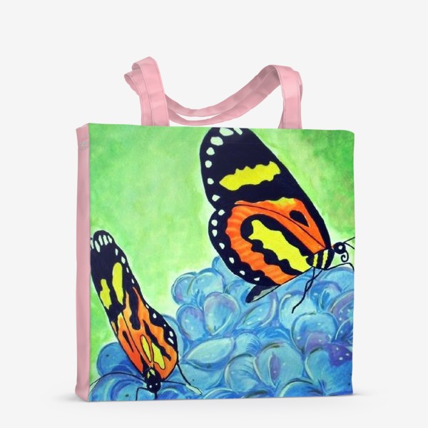 Сумка-шоппер «Бабочки на гортензии»